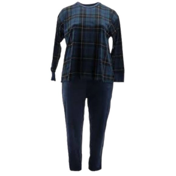 Cuddl Duds Double Plush Velour Petite Lounge Set - Picture 3 of 6